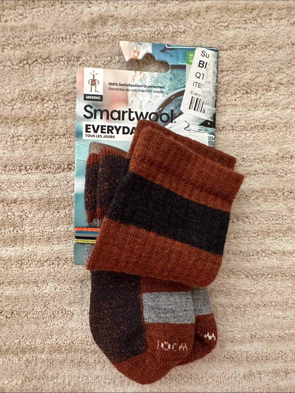 Smartwool Everyday Barnsley Sweater Crew Socks Striped Merino Wool Socks